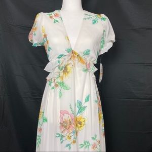 Gianni Bini White Floral Maxi Dress